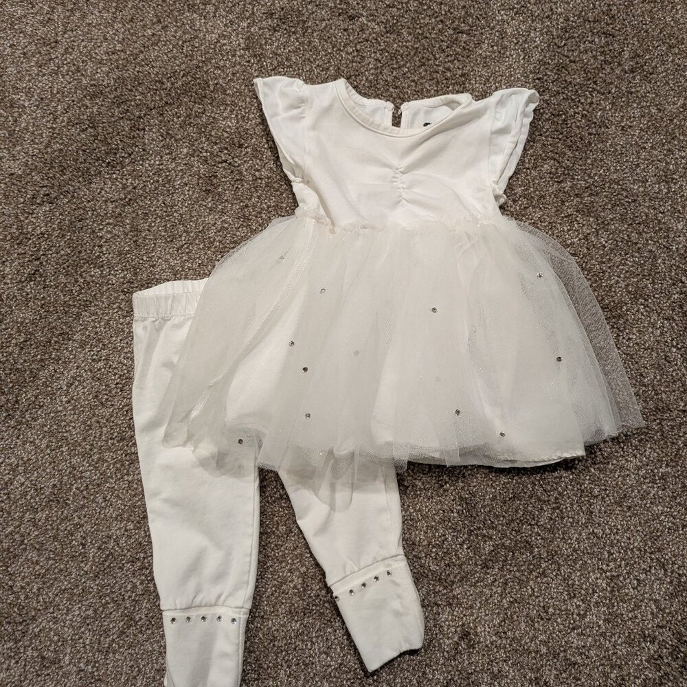 Monica + Andy 6-12m white tulle dress